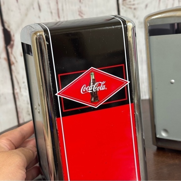 Coca Cola Licensed collectible napkin dispenser Vintage 80s 90s 2 piece set GUC - Picture 10 of 15